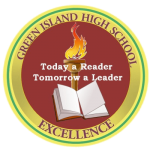 A seal that says green island high school excellence today, a reader tomorrow, and a leader.
